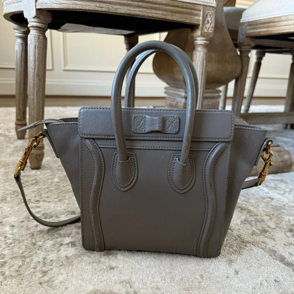 Celine Small Luggage Tote in Light Gray